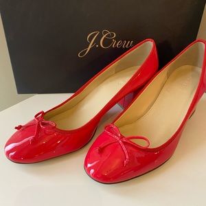 JCrew Evie Ballet Heels in Patent Leather